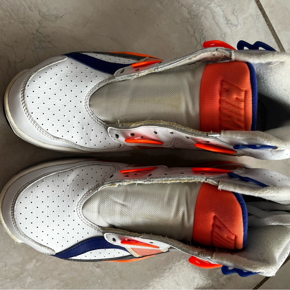 Nike White, Orange, and Blue Sneakers